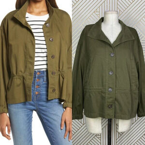 Madewell Highbury Military Twill Jacket In Kale Green Army Size US Medium‎